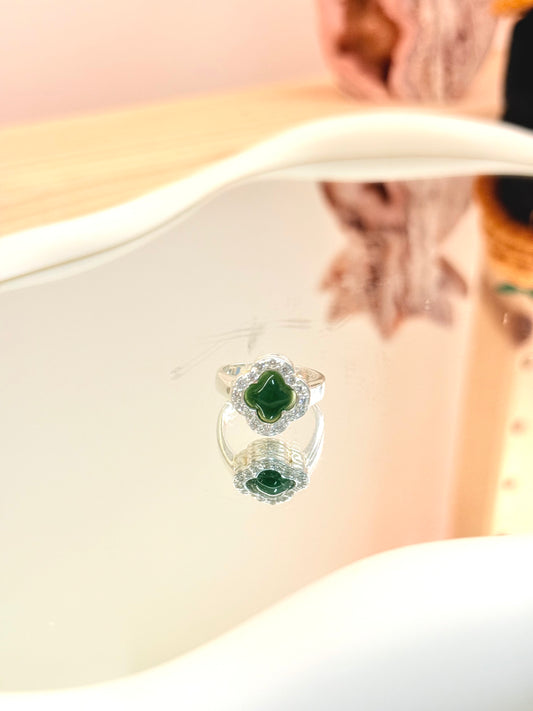 🌿 Four-Leaf Clover Charm Ring – LP Ta 2505 Edition 🌿